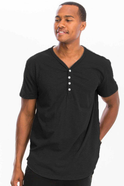 Short Sleeve 4 Button Henley Shirt - Purcell's Clothing Company
