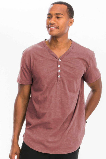 Short Sleeve 4 Button Henley Shirt - Purcell's Clothing Company