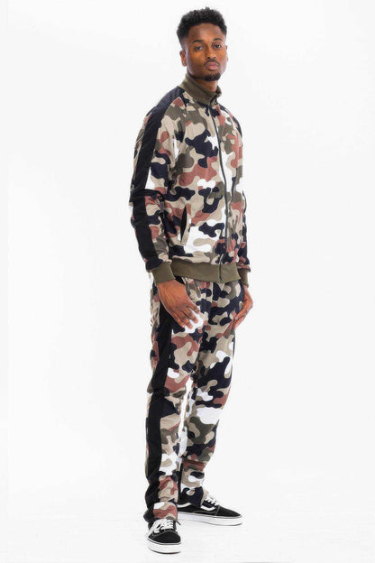 Full Camo With Stripe Track Bottom Pants - Purcell's Clothing Company