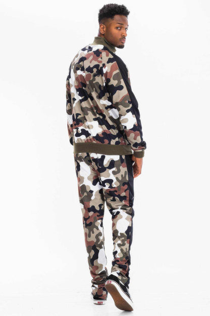 Full Camo With Stripe Track Bottom Pants - Purcell's Clothing Company
