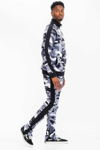 Full Camo With Stripe Track Bottom Pants - Purcell's Clothing Company