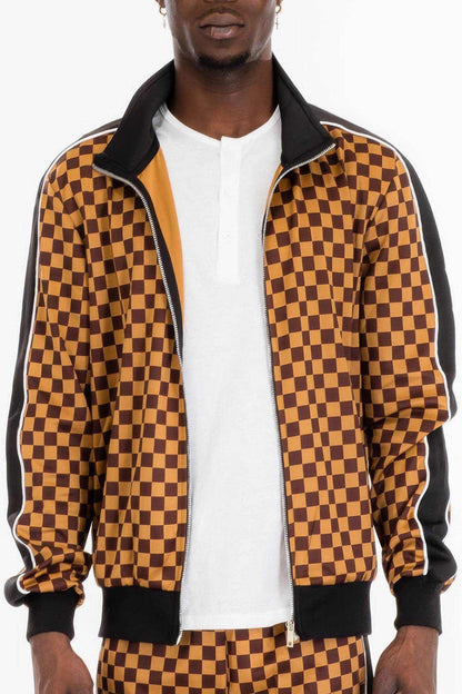 Mens Full Zip Checkered Jacket - Purcell's Clothing Company