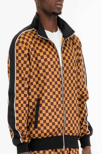 Mens Full Zip Checkered Jacket - Purcell's Clothing Company