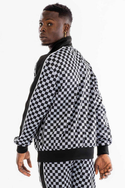 Mens Full Zip Checkered Jacket - Purcell's Clothing Company