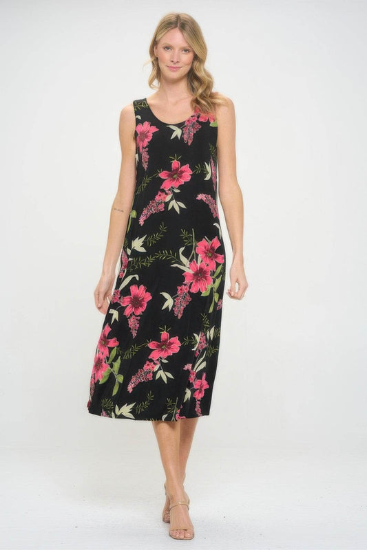 Plus Size BNS Floral Tank Long Dress - Purcell's Clothing Company