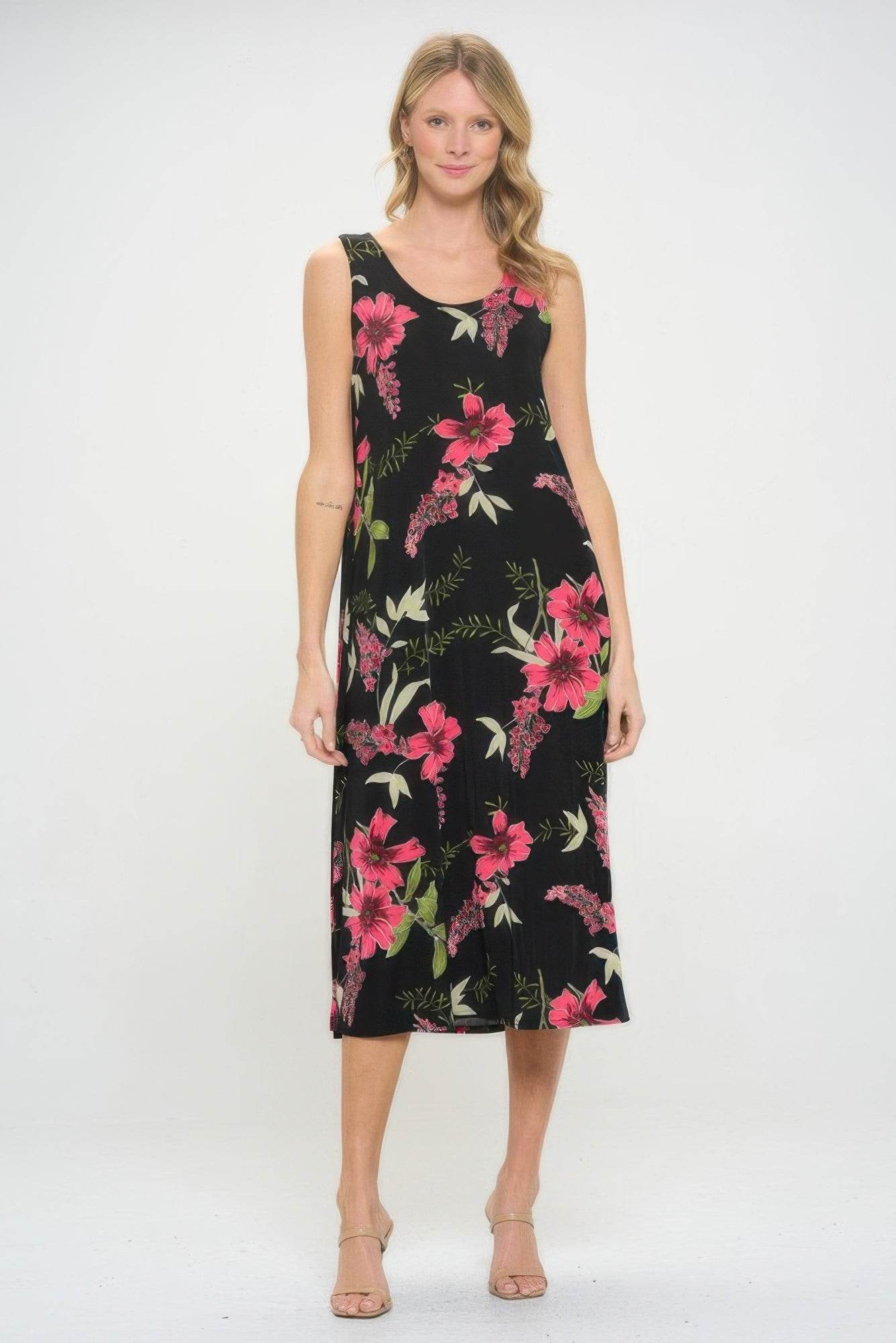 Plus Size BNS Floral Tank Long Dress - Purcell's Clothing Company
