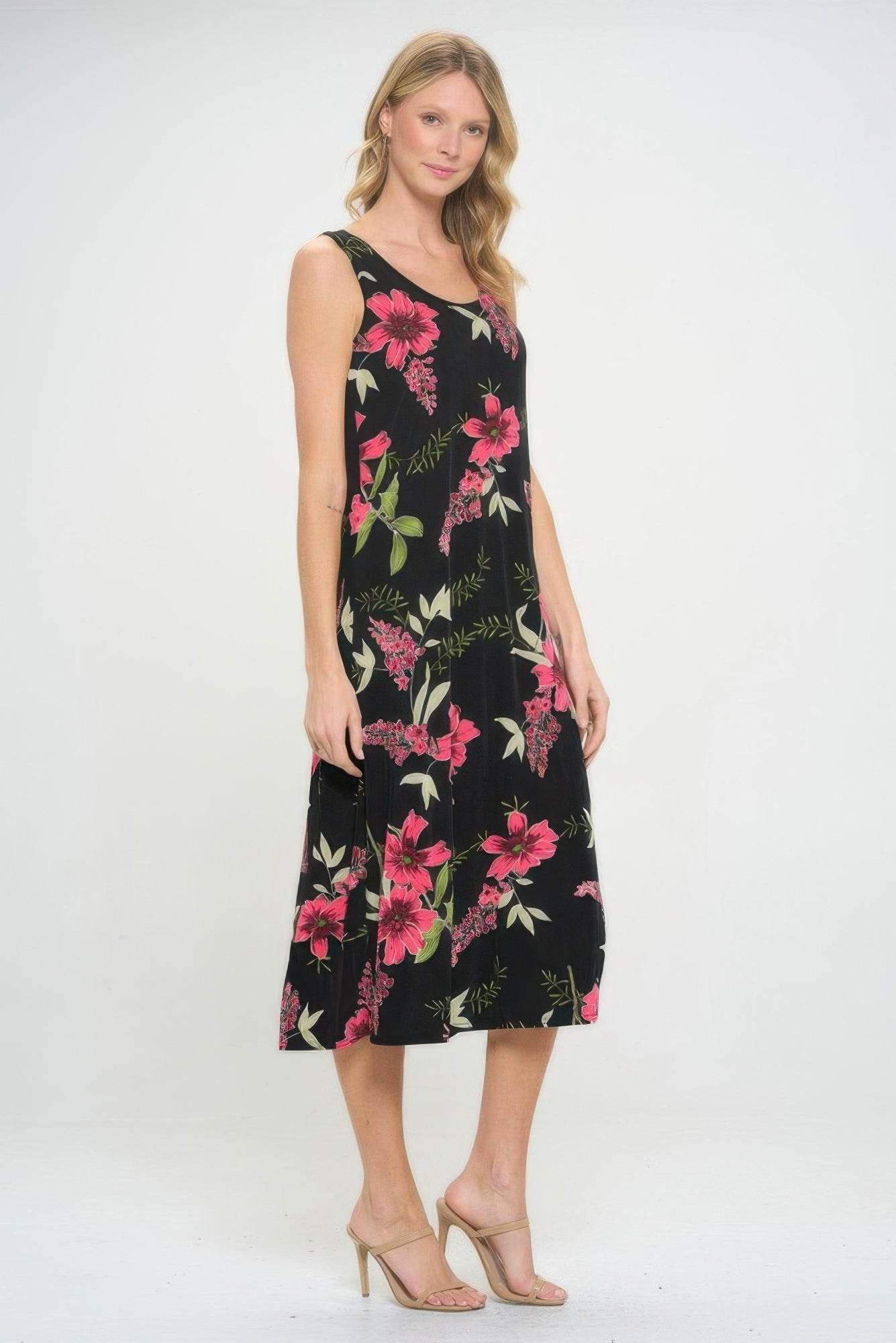 Plus Size BNS Floral Tank Long Dress - Purcell's Clothing Company