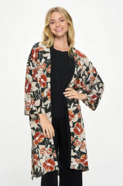 Hit Kimono Long Jacket W/pocket - Purcell's Clothing Company