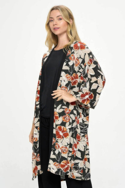 Hit Kimono Long Jacket W/pocket - Purcell's Clothing Company