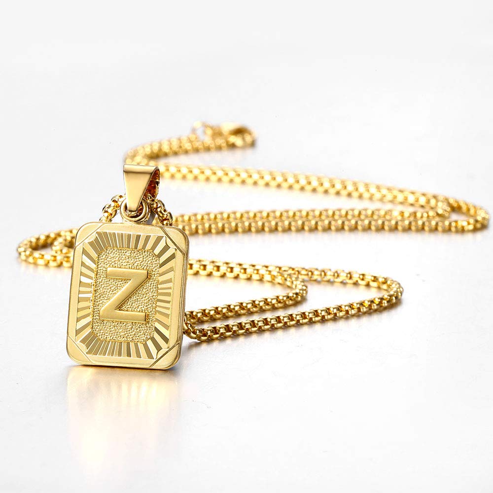 A - Z Letter Print Gold Plated Chain - Purcell's Clothing Company - 