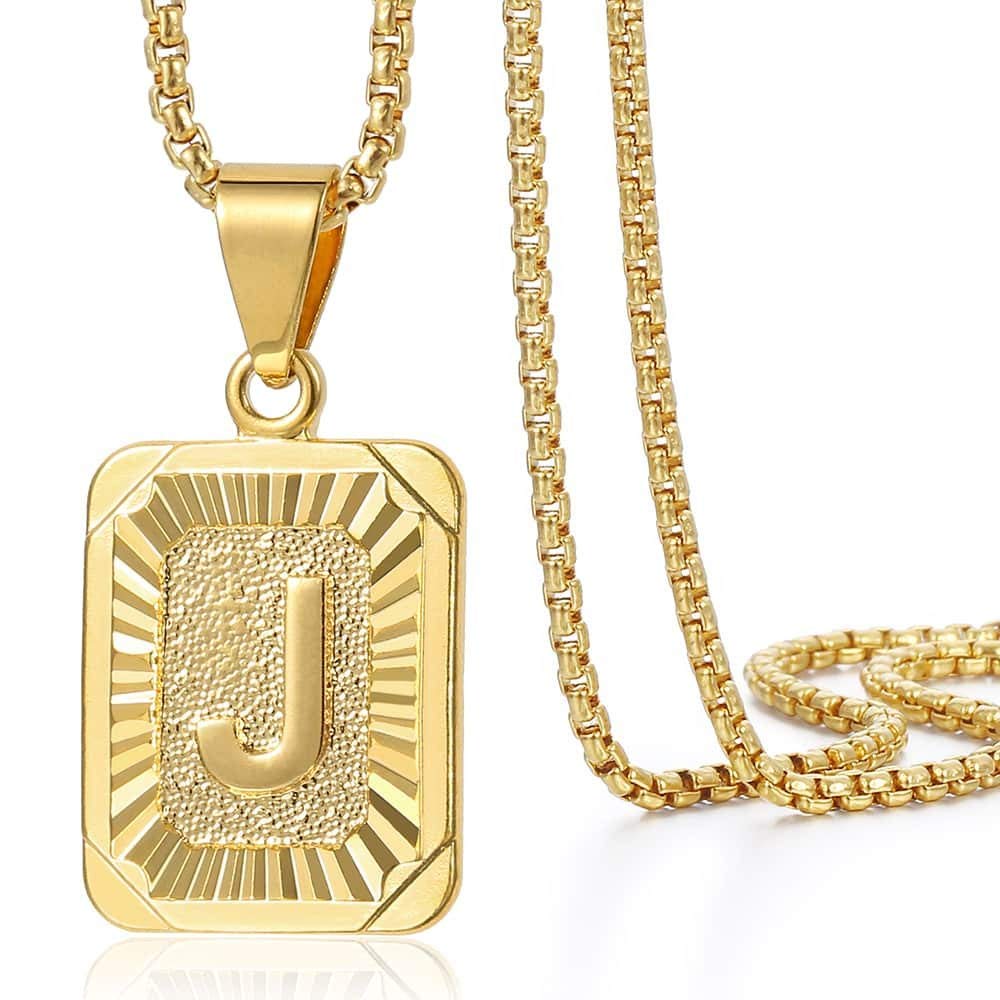 A - Z Letter Print Gold Plated Chain - Purcell's Clothing Company - 