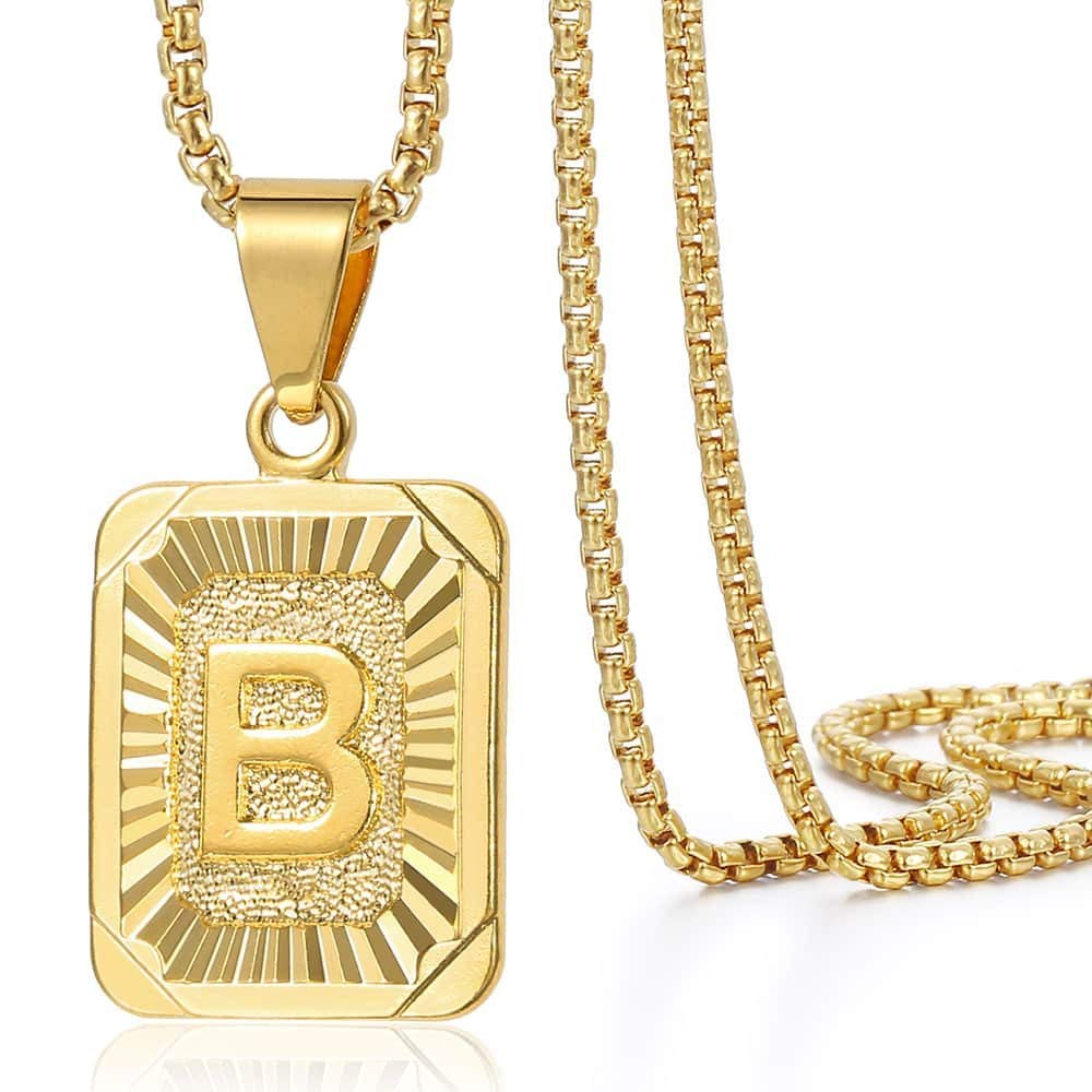 A - Z Letter Print Gold Plated Chain - Purcell's Clothing Company - 