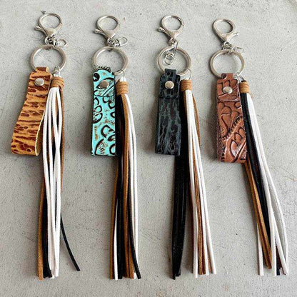 Genuine Leather Tassel Keychain - Purcell's Clothing Company