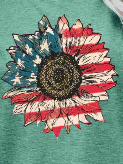 US Flag Flower Graphic Tee - Purcell's Clothing Company