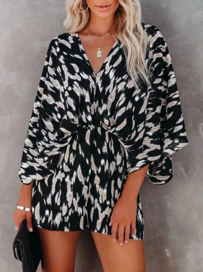 Oversized Tied Back Printed Romper - Purcell's Clothing Company