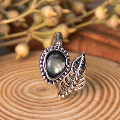 Alloy Moonstone Leaf Bypass Ring - Purcell's Clothing Company