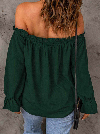 Off-Shoulder Flounce Sleeve Blouse - Purcell's Clothing Company