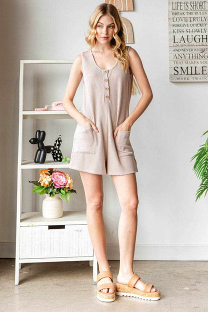 Heimish Full Size Scoop Neck Wide Strap Romper - Purcell's Clothing Company
