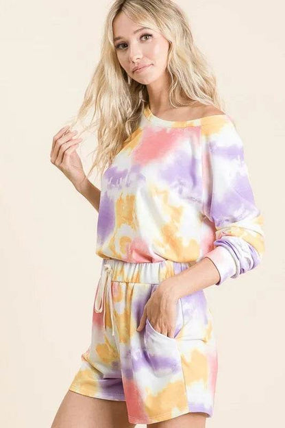 BiBi Tie Dye French Terry Top and Shorts Set - Purcell's Clothing Company