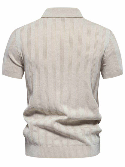 Collared Neck Short Sleeve Knit Polo - Purcell's Clothing Company