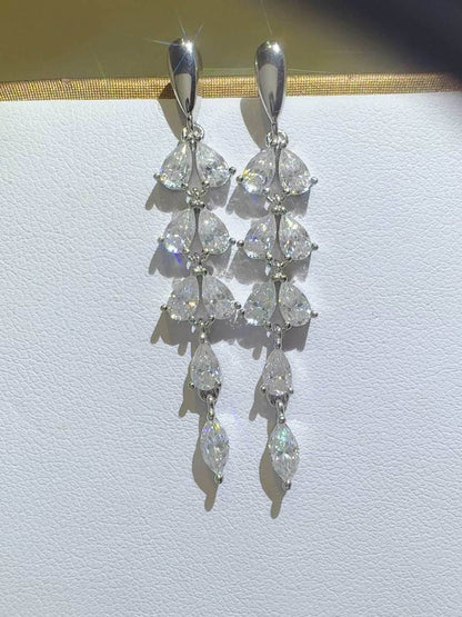 6 Carat Moissanite 925 Sterling Silver Bar Earrings - Purcell's Clothing Company