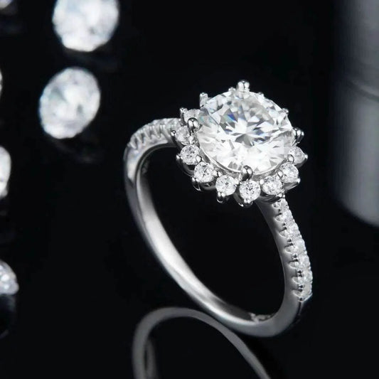 2 Carat Moissanite 925 Sterling Silver Ring - Purcell's Clothing Company