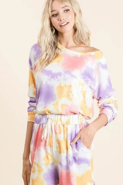 BiBi Tie Dye French Terry Top and Shorts Set - Purcell's Clothing Company