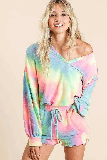 BiBi Tie Dye French Terry Top and Shorts Set - Purcell's Clothing Company