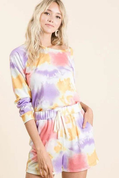 BiBi Tie Dye French Terry Top and Shorts Set - Purcell's Clothing Company