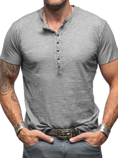 Casual Henley Short Sleeve Button Top - Purcell's Clothing Company