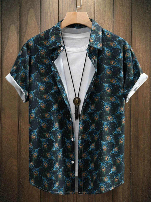 Men's Printed Button Up Short Sleeve Shirt - Purcell's Clothing Company
