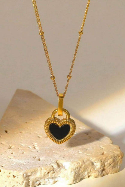 Contrast Heart Pendant Necklace - Purcell's Clothing Company