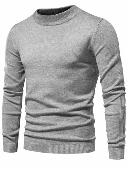 Men's Mock Neck Long Sleeve Sweater - Purcell's Clothing Company