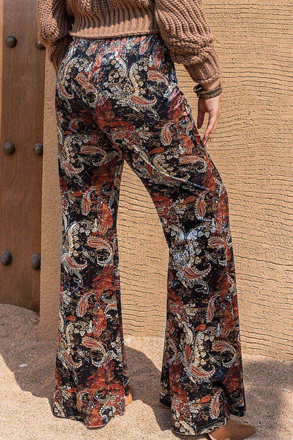 Plus Size Printed Wide Leg Long Pants - Purcell's Clothing Company