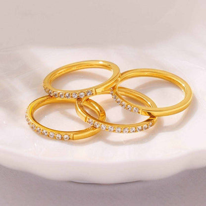 Titanium Steel Inlaid Zircon Ring - Purcell's Clothing Company