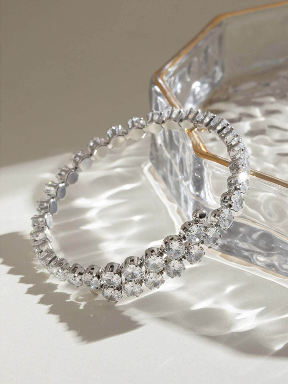 Stainless Steel Inlaid Zircon Bracelet - Purcell's Clothing Company