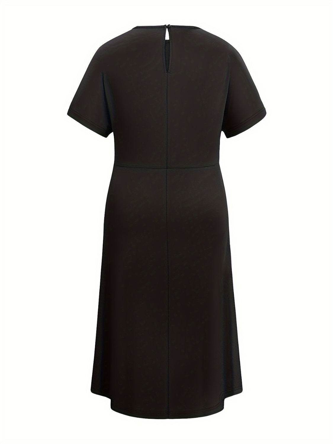 Round Neck Short Sleeve Midi Dress - Purcell's Clothing Company
