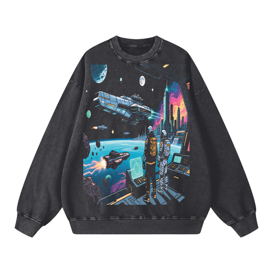 Galactic Empire Snow Washed Oversized Sweatshirt (UNISEX)