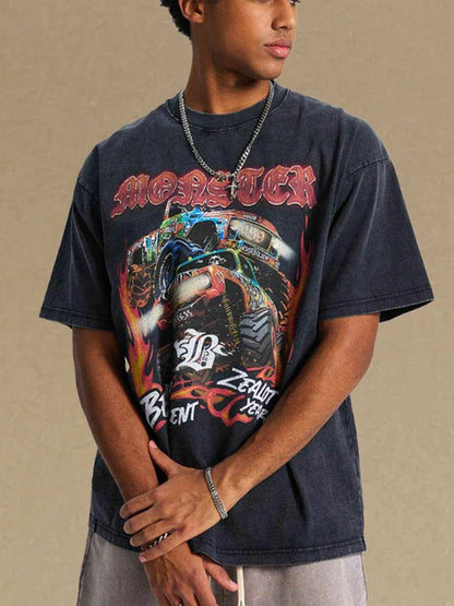 Graphic Round Neck Half Sleeve T-Shirt - Purcell's Clothing Company