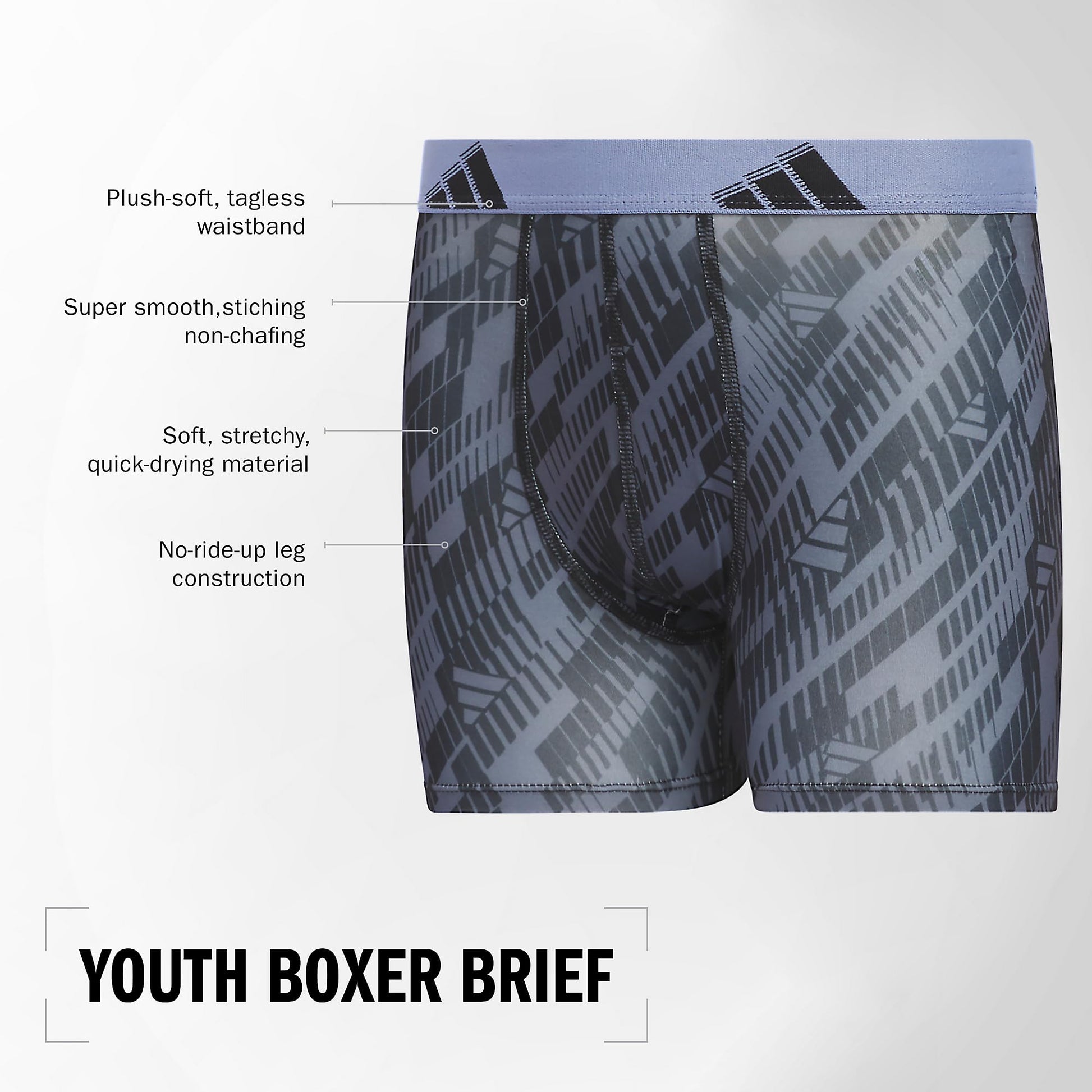 Adidas Athletic Fit Microfiber Boxer Brief (4 - Pack) - Purcell's Clothing Company - 