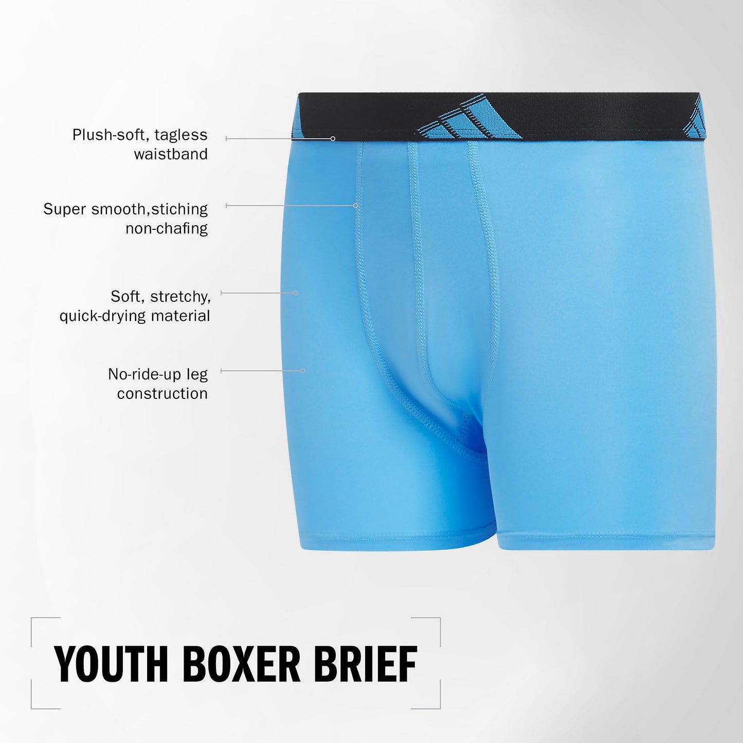 Adidas Athletic Fit Microfiber Boxer Brief (4 - Pack) - Purcell's Clothing Company - 