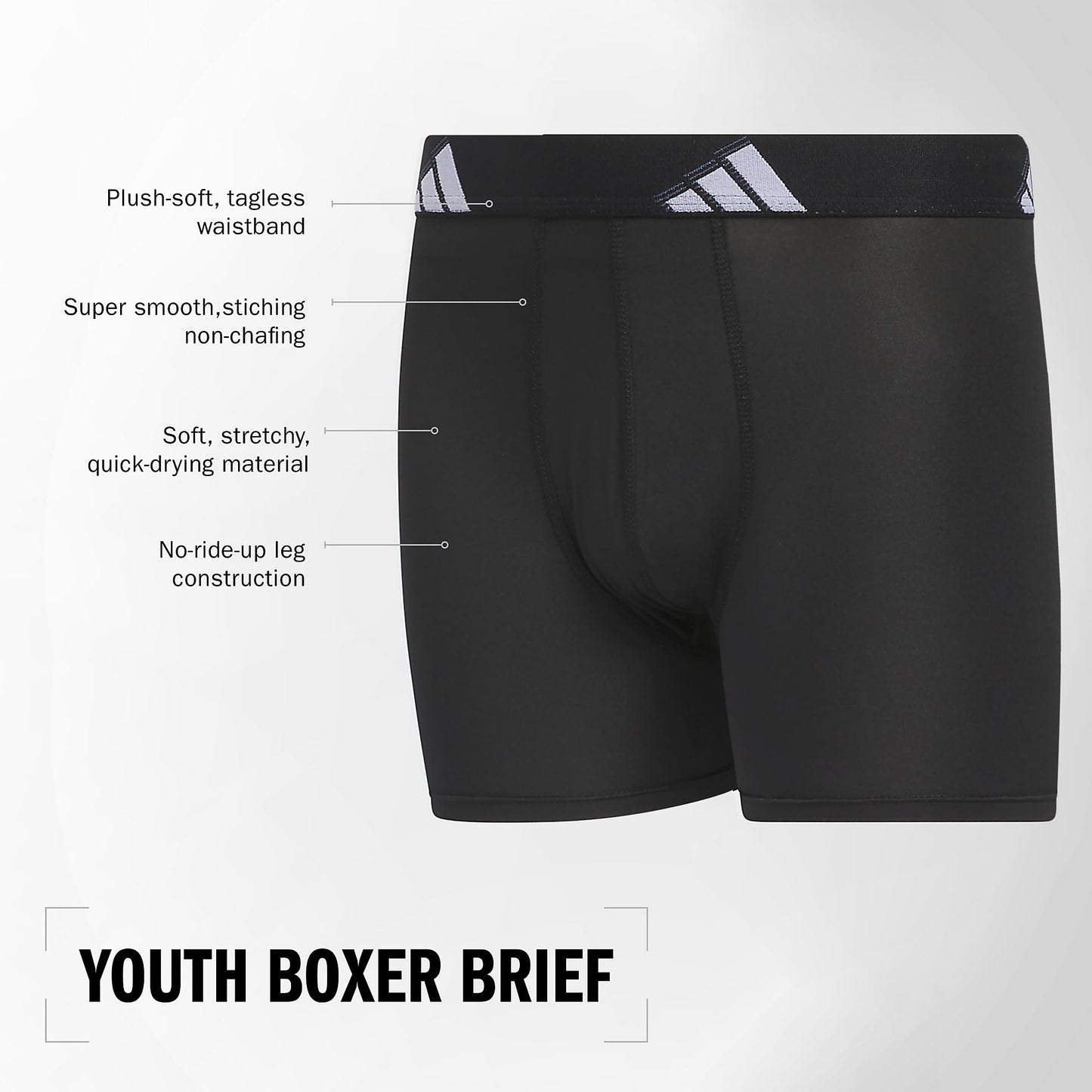 Adidas Athletic Fit Microfiber Boxer Brief (4 - Pack) - Purcell's Clothing Company - 