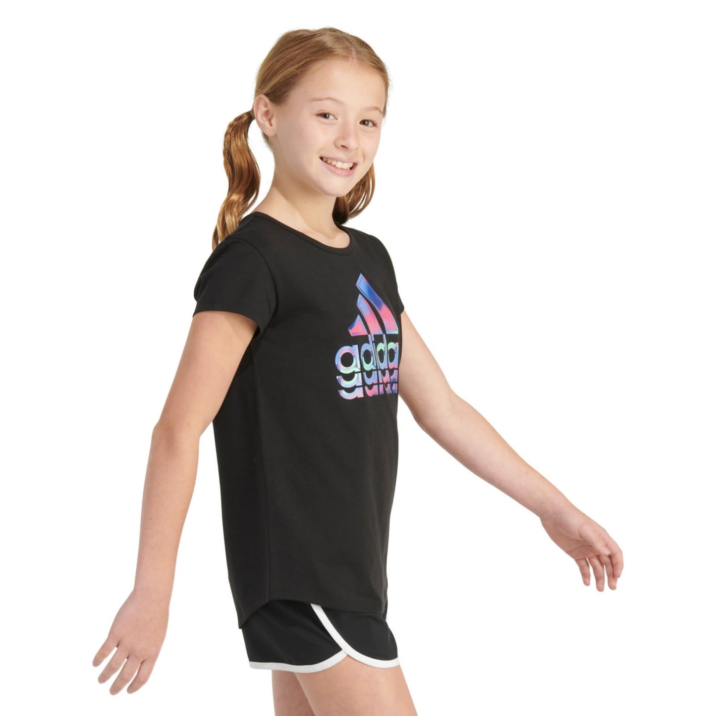 adidas Girls' Short Sleeve Cotton Essential T-Shirt Top - Purcell's Clothing Company - 