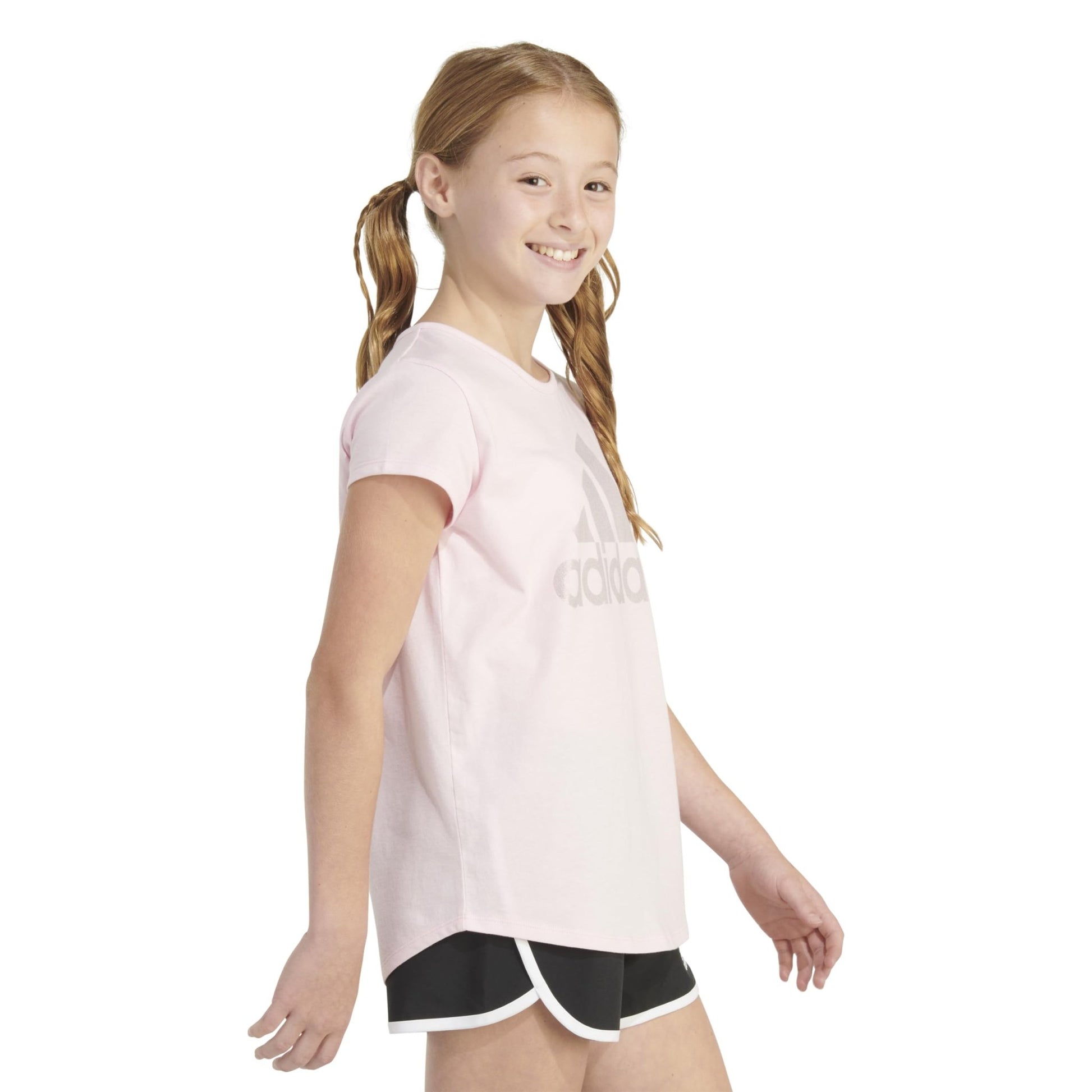 adidas Girls' Short Sleeve Cotton Essential T-Shirt Top - Purcell's Clothing Company - 