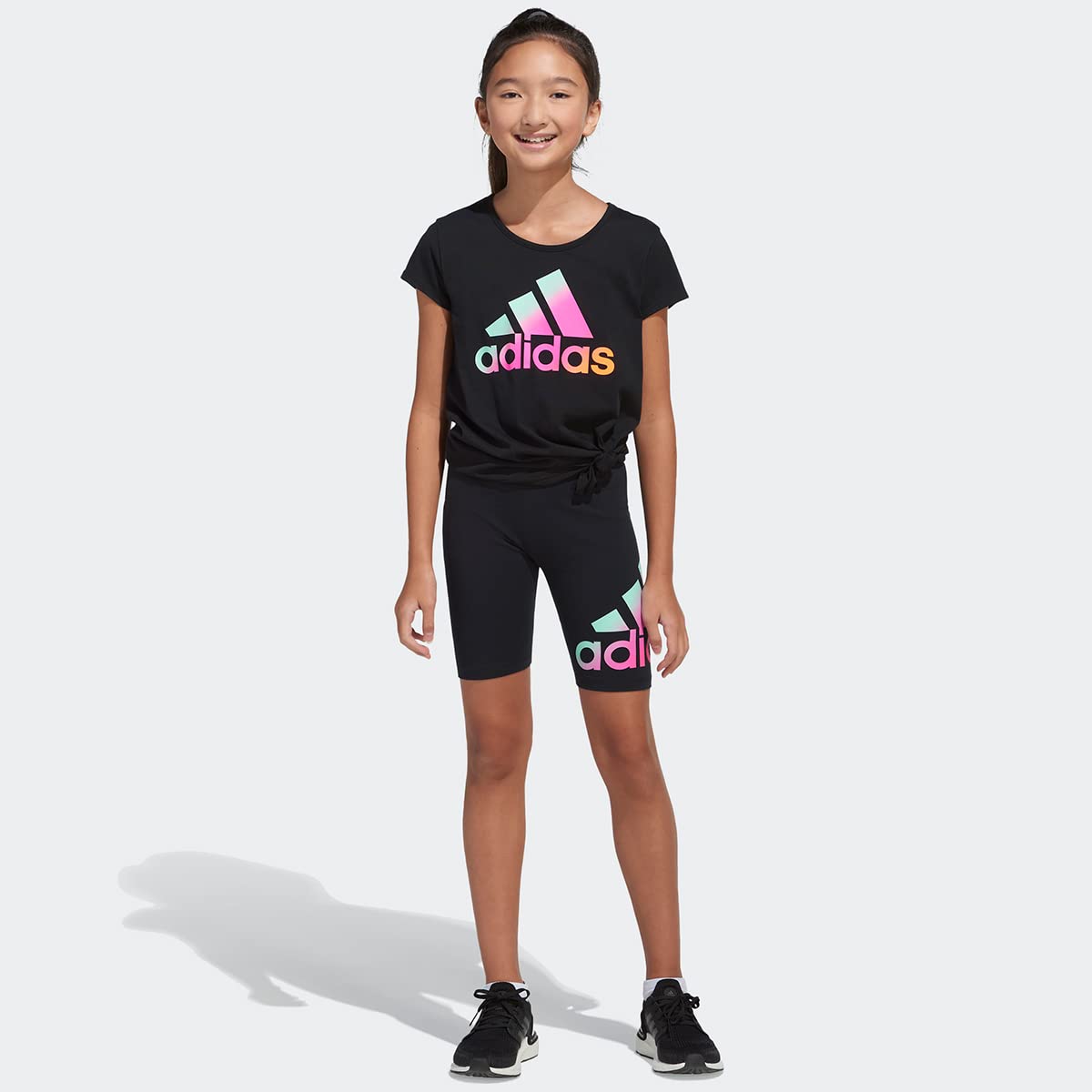 adidas Girls' Short Sleeve Cotton Essential T-Shirt Top - Purcell's Clothing Company - 