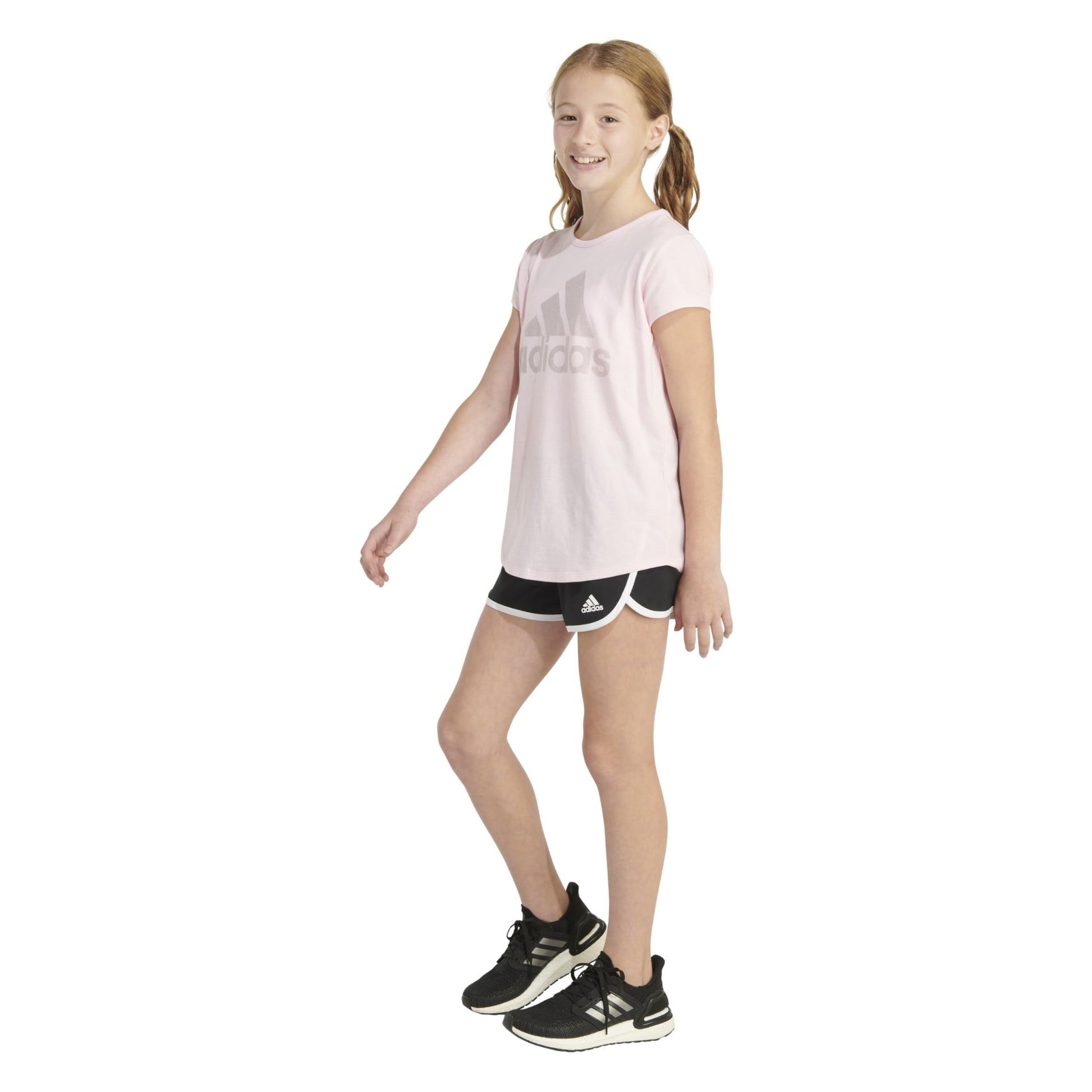 adidas Girls' Short Sleeve Cotton Essential T-Shirt Top - Purcell's Clothing Company - 