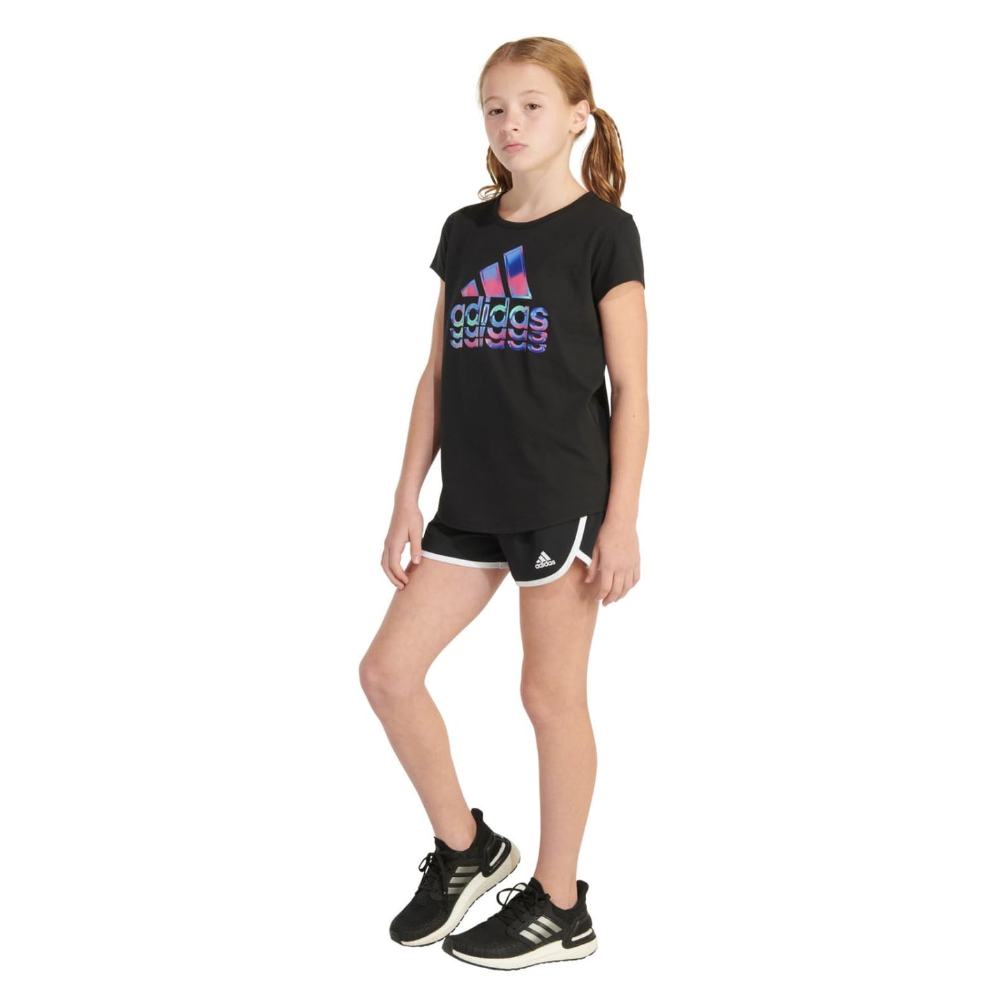 adidas Girls' Short Sleeve Cotton Essential T-Shirt Top - Purcell's Clothing Company - 