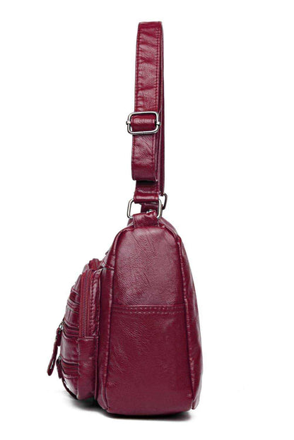 Multi-Pocket PU Leather Crossbody Bag - Purcell's Clothing Company