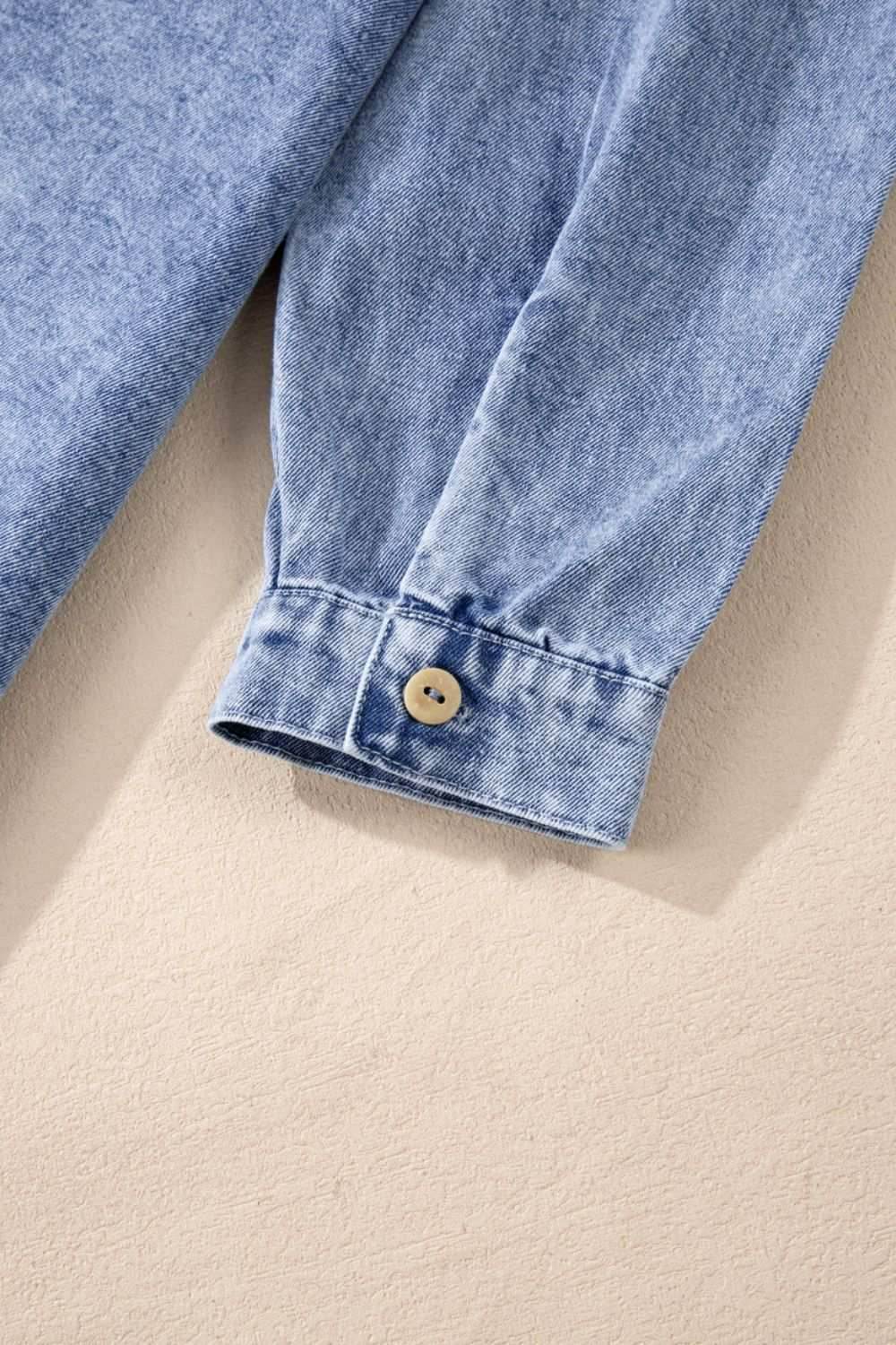 Raw Hem Button Down Long Sleeve Denim Dress - Purcell's Clothing Company