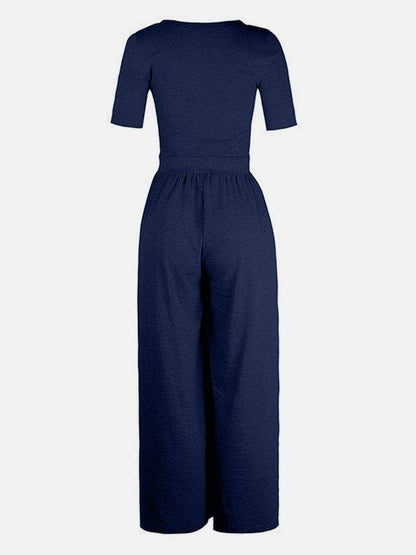 Scoop Neck Short Sleeve Jumpsuit - Purcell's Clothing Company